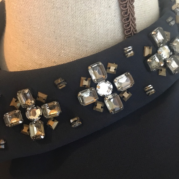 Dress w/Jacket / Navy with black trim /worn once - Picture 3 of 6